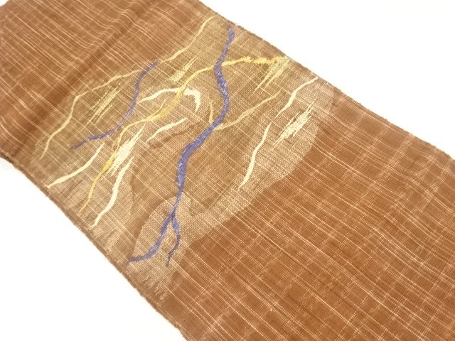 JAPANESE KIMONO / NAGOYA OBI / TSUMUGI / WOVEN MIST 